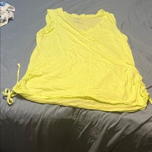 Women's Yellow V-Neck Top